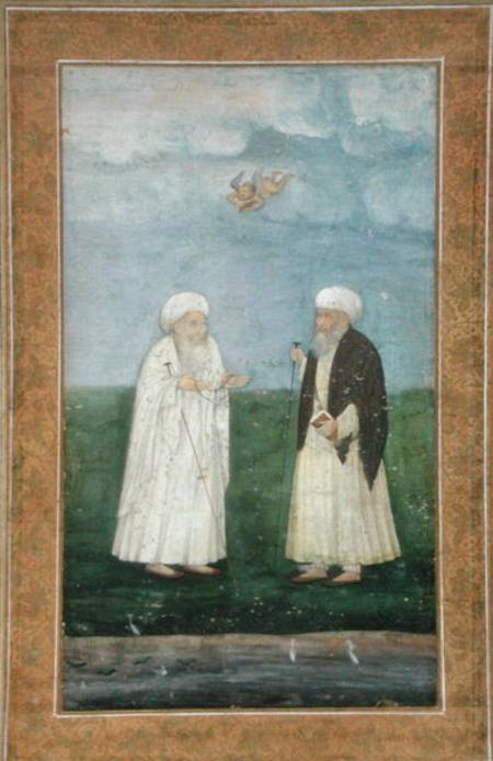 Two Muslim holy men, from the Small Clive Album od Mughal School