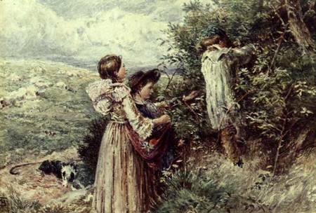 Children picking blackberries od Myles Birket Foster