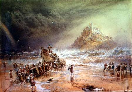 The Return of the Life Boat with St. Michael's Mount in the Distance od Myles Birket Foster