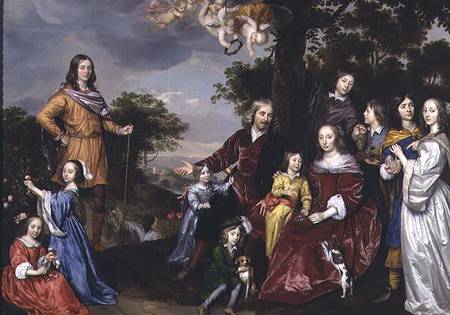 Portrait of W. van der Kerckhoven and his family od Mytens (Schule)