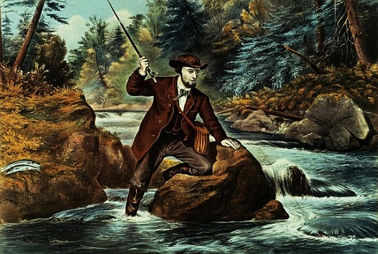 Brook Trout Fishing - An Anxious Moment od N. Currier