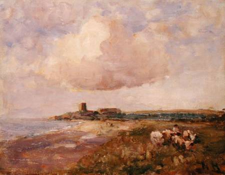 Irish Coastal View with Boy and Cattle od Nathaniel Hone