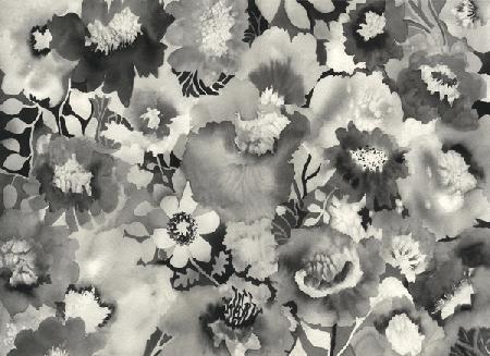 floral in black and white