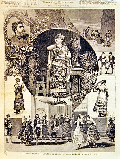 Programme for an Italian production of the opera ''Carmen'', Georges Bizet (1838-75) 1880 od Nelli Centenari