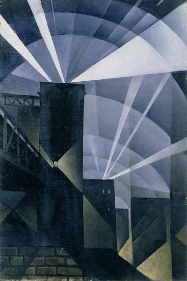 The First Searchlights at Charing Cross, 1914 od Christopher R.W. Nevinson
