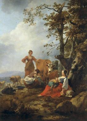 N.Berchem /Landscape w.Herdswomen/ Paint