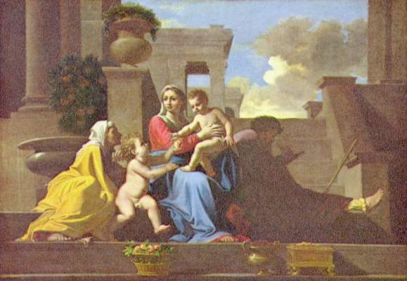 Holy Family on the stairs od Nicolas Poussin