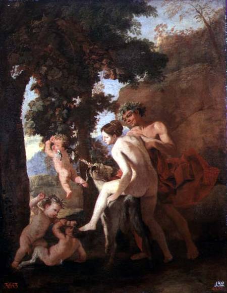 Venus, Faun and Putti od Nicolas Poussin