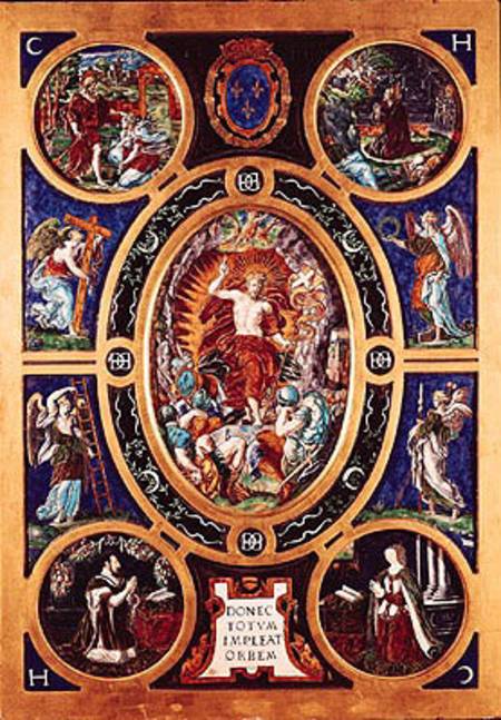 Altarpiece of Sainte-Chapelle, depicting the Resurrection enamelled by Leonard Limosin (1505-76) 155 od Nicolo dell' Abate