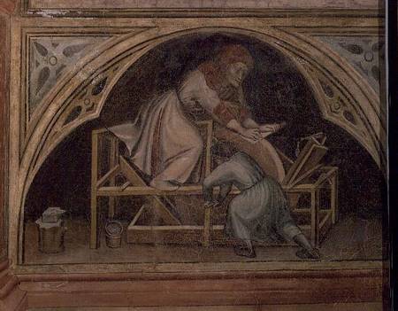 The Knife Grinder, from 'The Working World' cycle after Giotto od Nicolo & Stefano da Ferrara Miretto