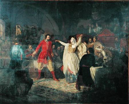 Grand Duchess Sophia exposing Vassily Kosoy od Nikolai Dmitrievich Dmitriev-Orenburgsky