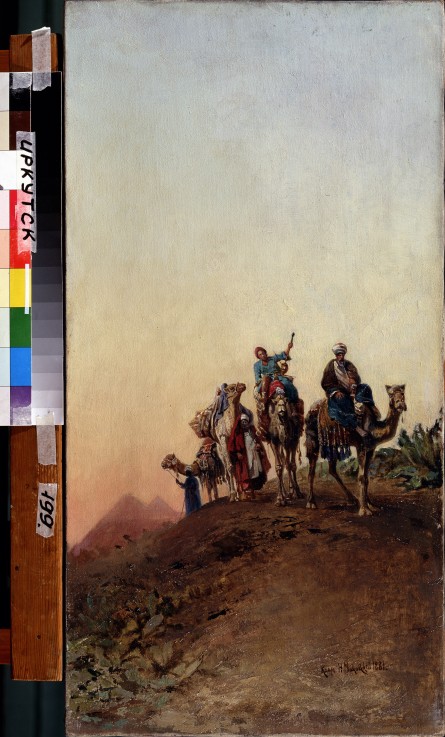 Camels near the pyramids od Nikolai Jegorowitsch Makowski