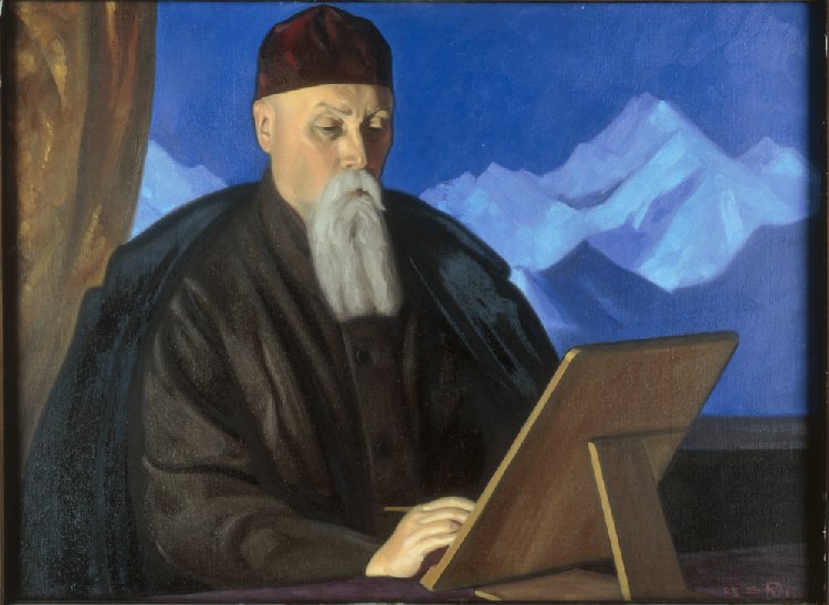Bildnis des Malers Nicholas Roerich od Nikolai Konstantinow. Roerich