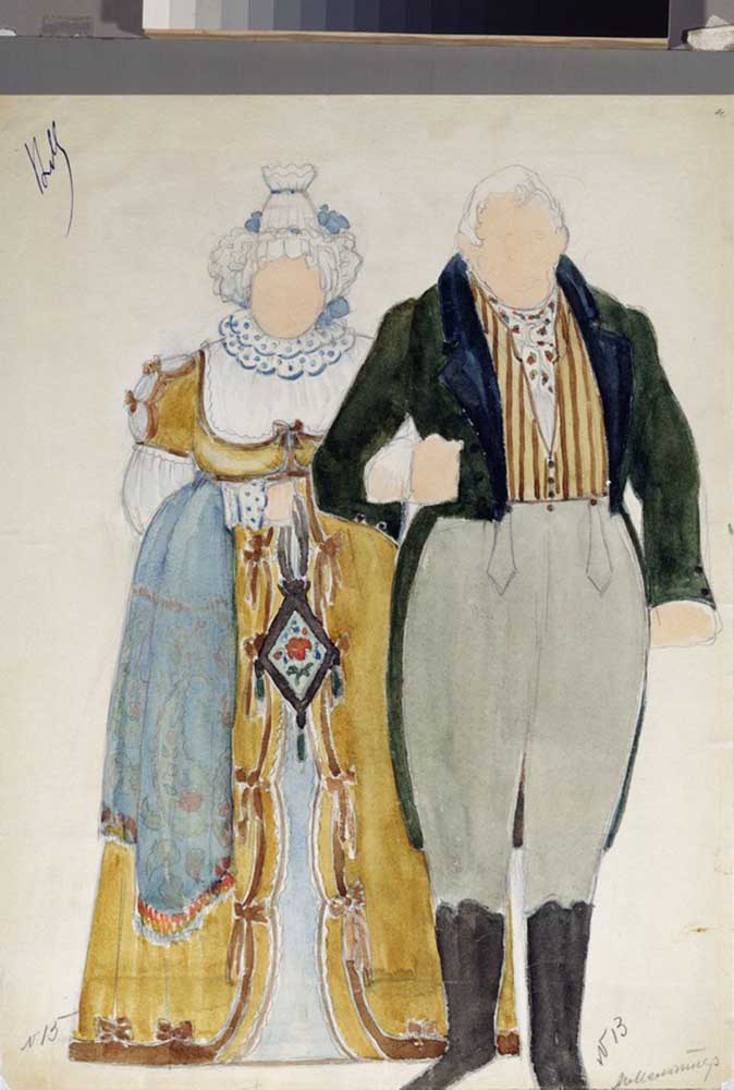 Costume design for the opera Eugene Onegin by P. Tchaikovsky od Nikolai Pavlovich Ulyanov