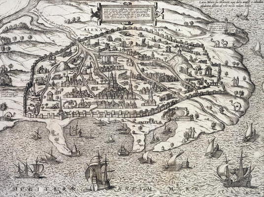 Town map of Alexandria in Egypt, c.1625 (engraving) od 