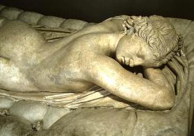 The Sleeping Hermaphrodite, copy after an original of the 2nd century BC, the mattress is an additio