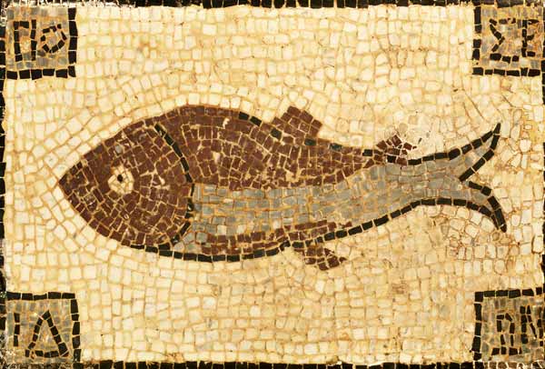 A Roman Mosaic Panel Depicting A Fish od 