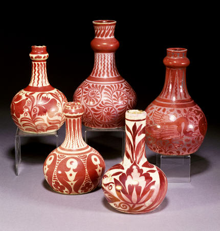 A Group Of Ruby Lustre Vases By William De Morgan (1839-1917) od 