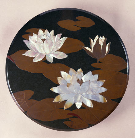 A Large Circular Lacquer Box And Cover Decorated In Iroe Hiramakie, Ishime-Ji And Stained Mother Of od 