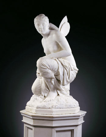 An American White Marble Figure Of Psyche, On Pedestal By William Couper, Circa 1882 od 