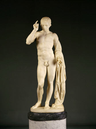 An Italian White Marble Figure Of Germanicus, On Pedestal, Second Half 19th Century od 