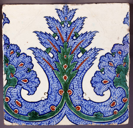An Iznik Pottery Square Border Tile, Circa 1560 od 
