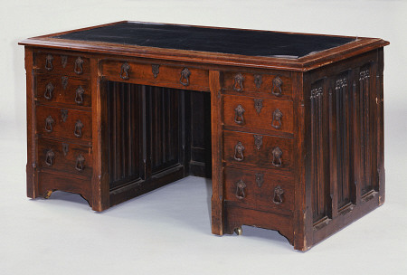 An Oak Kneehole Desk By A od 