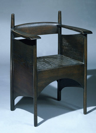 A Stained Oak Armchair Designed By Charles Rennie Mackintosh (1868-1928) For The Argyle Street Tea R od 