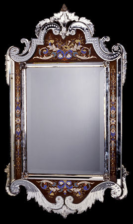 A Venetian Glass Framed Wall Mirror, Late 19th Or Early 20th Century od 