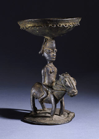 A Yoruba Bronze Ritual  Vessel, Probably For Ifa Divination, 18th Century, 20cm High od 