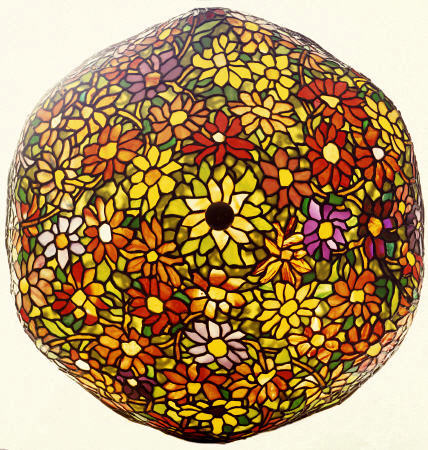 A ''Zinnia'' Leaded Glass, Mosaic Favrile Glass And Bronze Table Lamp od 