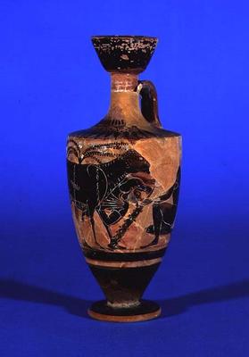 Attic black-figure lekythos depicting Odysseus escaping Cyclops, c. 530 BC od 