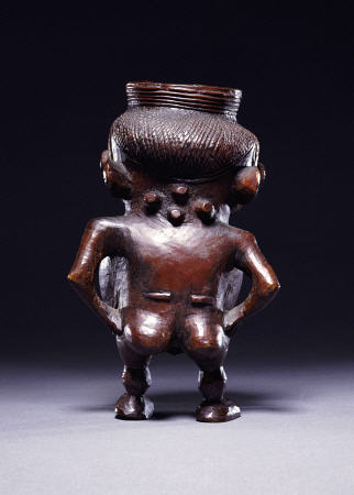 Backview Of A Wongo Cup Carved As A Female Standing Figure With Spherical Body od 