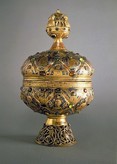 Ciborium, made in Limoges G. Alpais for the Abbey at Montmajour, 13th century (gold, enamel and prec od 
