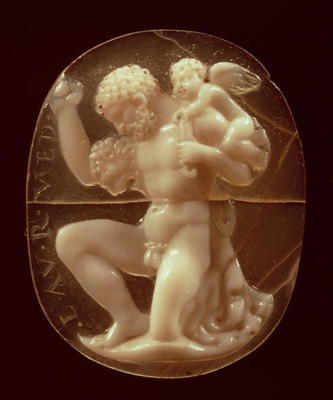 Cameo of Hercules Conquered by Cupid, 1st century BC (agate and onyx) od 