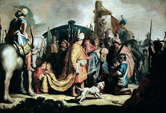 David Offering the Head of Goliath to King Saul od 