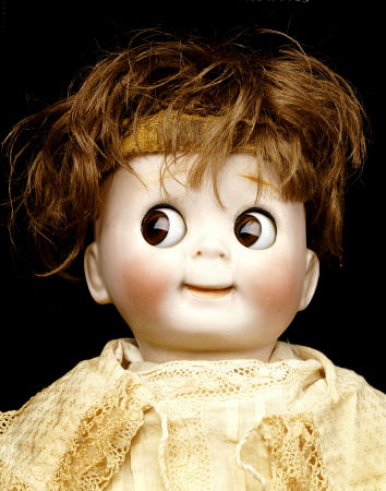 Detail Of A Bisque-Headed Googlie Eyed Character Doll od 
