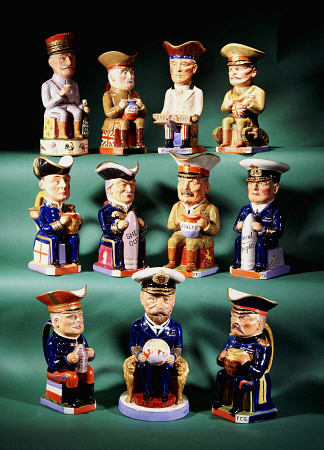 Eleven Wilkinson Toby Jugs Designed By Sir F Carruthers-Gould (1844-1925) Depicting Marshall Foch, K od 