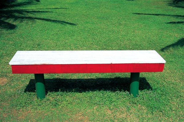 Empty wooden bench in garden (photo)  od 