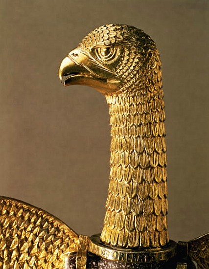 Head of an eagle, detail of 12th century ornamentation of an antique porphyry vessel transformed to  od 