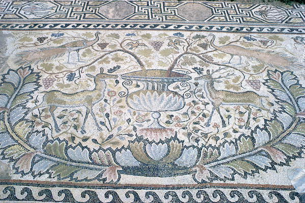 Heaven, central medallion of the western narthex floor, from the Large Basilica at Herakleia Lynkest od 