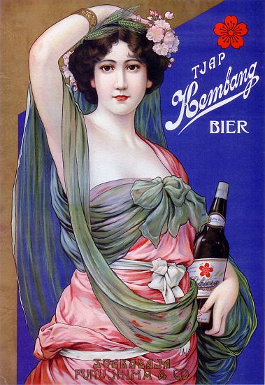 Japan: Advertising poster for Kembang Beer od 