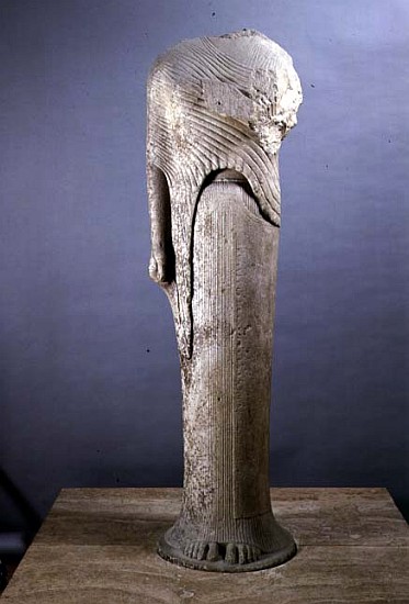 Kore figure dedicated Cheramyes, from the Sanctuary of Hera, Samos, c.570 BC (marble) od 