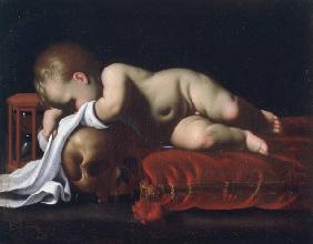 L.Gramiccia? / Sleeping Putto / Paint.