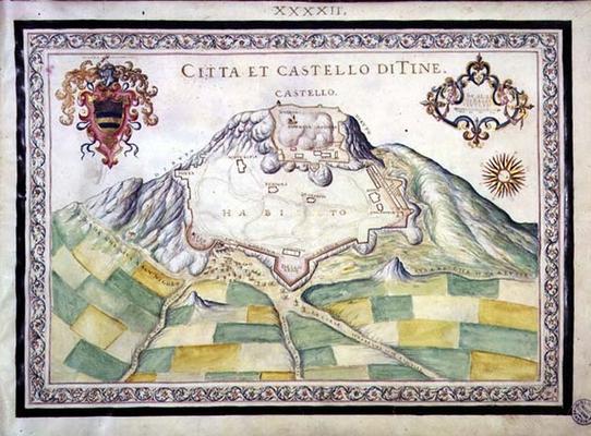 Map of the Castle and City of Tine XXXXII, by Francesco Basilicata, 17th century od 