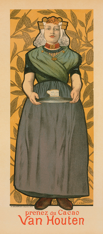 Prenez du Cacao Van Houten, advertisement, illustration by Adolphe-Leon Willette od 