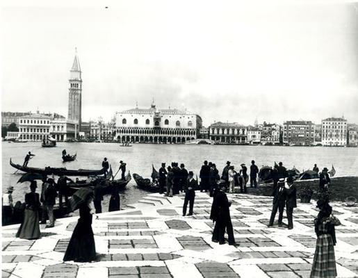 Panorama from the Molo of the Island of San Giorgio (b/w photo) 1880-1920 od 