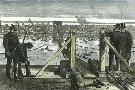 Building of the Brooklyn Bridge, Woodcut