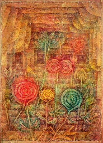 Spiral Flowers, 1926 (no 82) (w/c on primed gauze on wooden panel)  od 