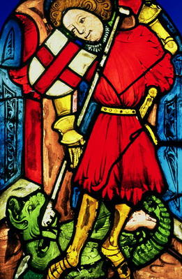 Stained glass of St. George, Southern German, 1400-10 od 